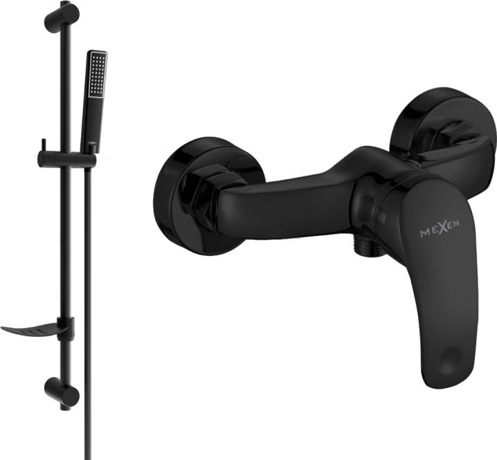 Mexen Mexen Fabia DF72 bateria prysznicowa z zestawem prysznicowym, czarna - 74654DF72-70
