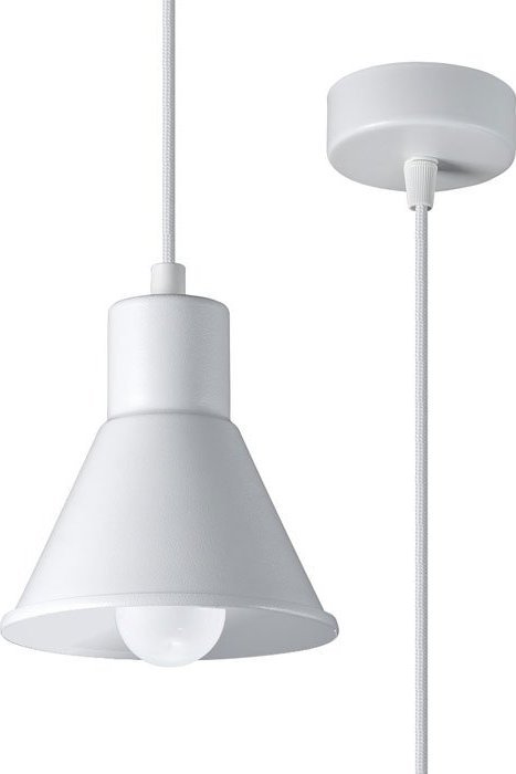 Lampa wisząca Lumes Biała industrialna lampa wisząca - S166-Melvi