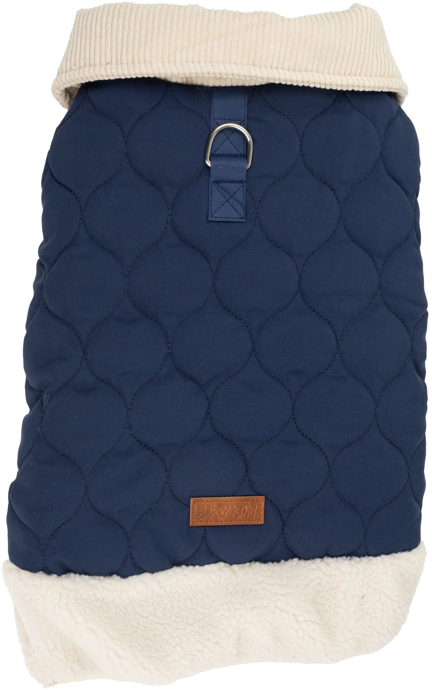 Kurtka, dla psa, granatowa, z kołnierzykiem, pikowana, rozmiar XS, 30