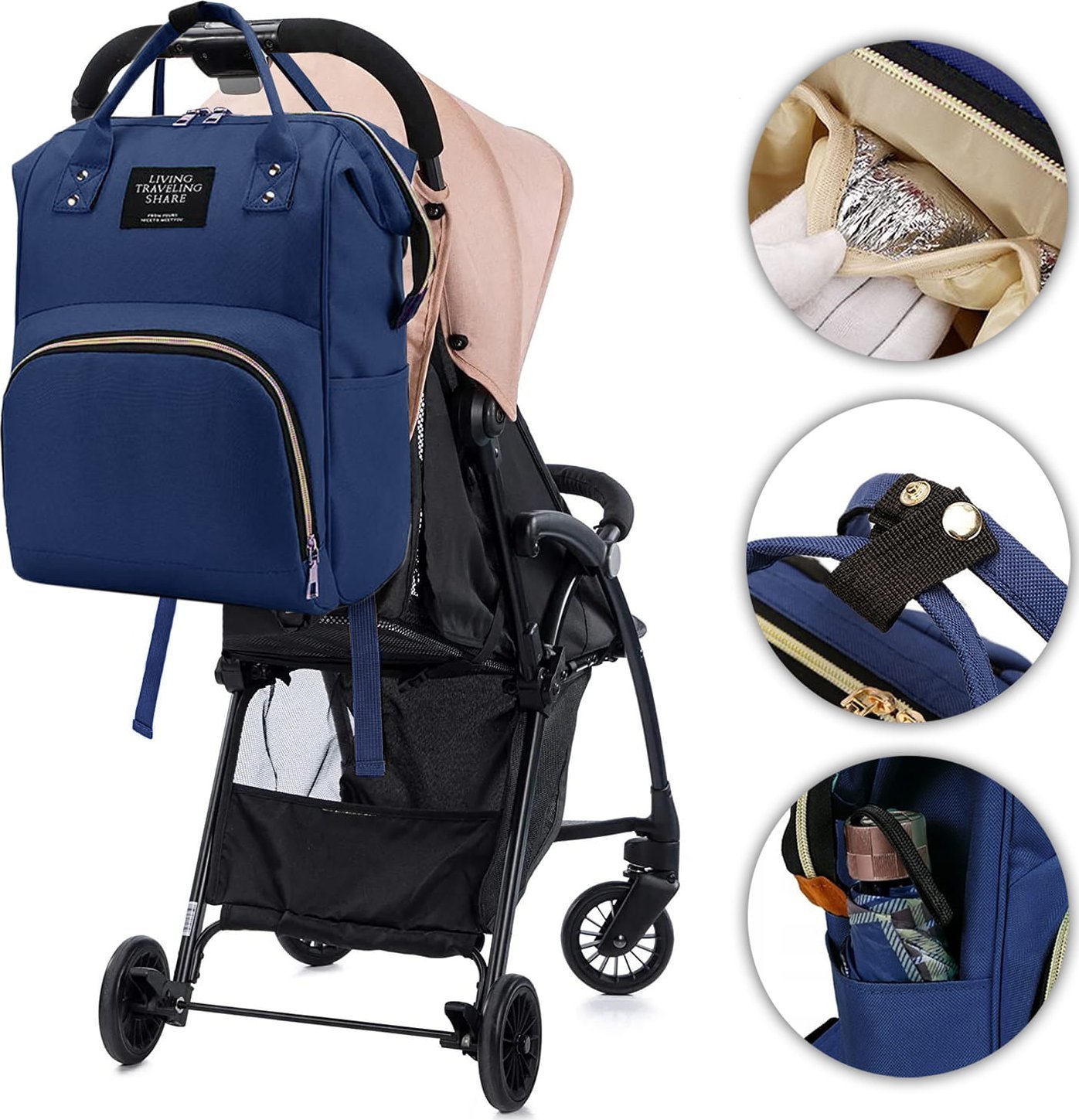 ZOLTA Plecak do wózka duża torba Orgaznier 3w1