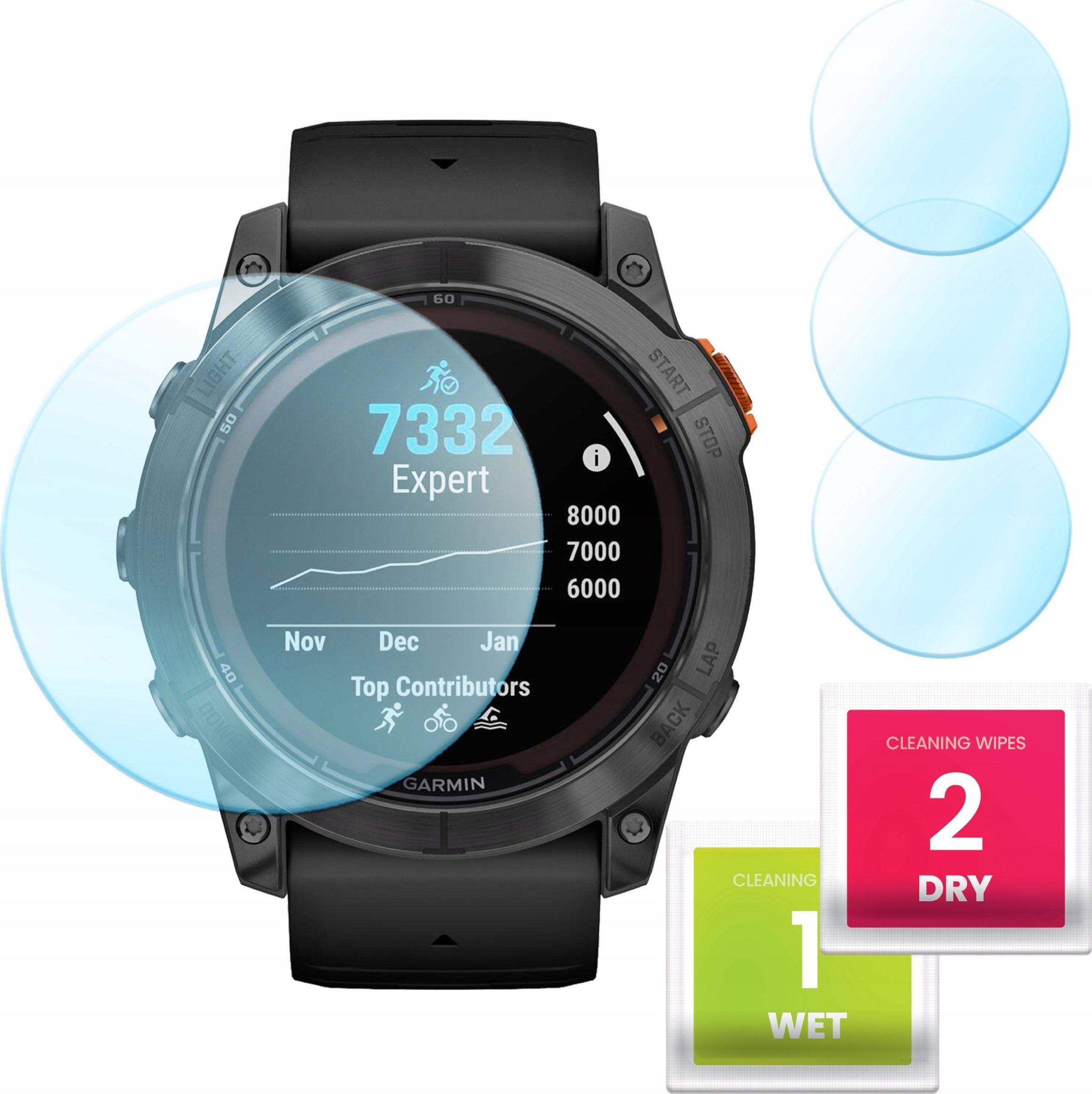 Hello Case 3-PAK Szkło Hybrydowe do Garmin Fenix 7X (Szybka, Szkiełko, Ochronne)