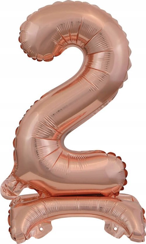 AMSCAN Balon foliowy mini cyfra 2 ze stopką różowe złoto 22x40cm 9911735