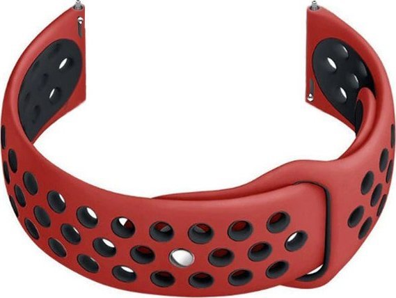 Pasek gumowy do smartwatch U11 - czerwony/czarny - 20mm