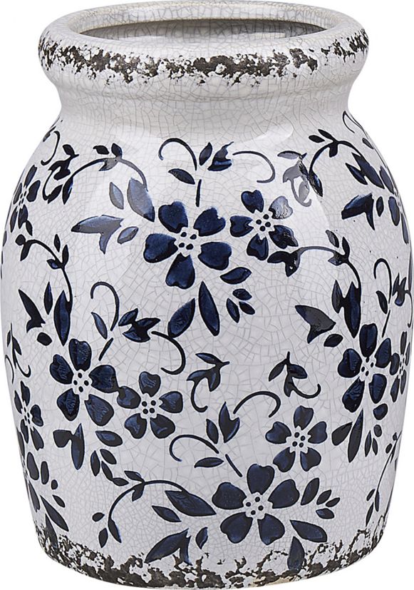 Shumee Wazon na kwiaty biały z niebieskim AMIDA