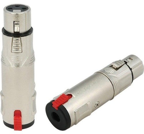 Roxtone RA3XFJF przejściówka wtyk XLR żeński do Jack 6.3mm Stereo żeński z blokadą