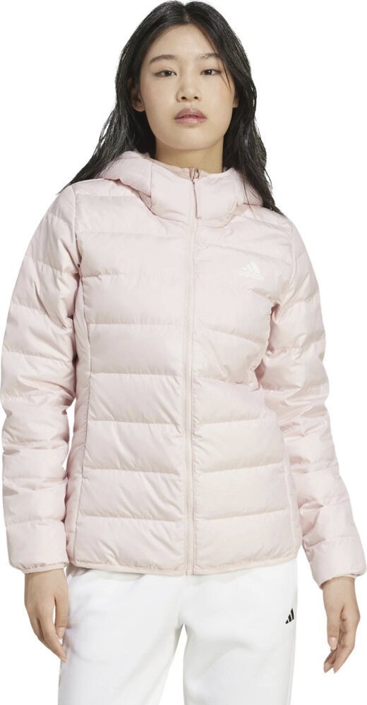 Kurtka damska adidas Essentials Light Down Hooded jasny róż IX8931 M
