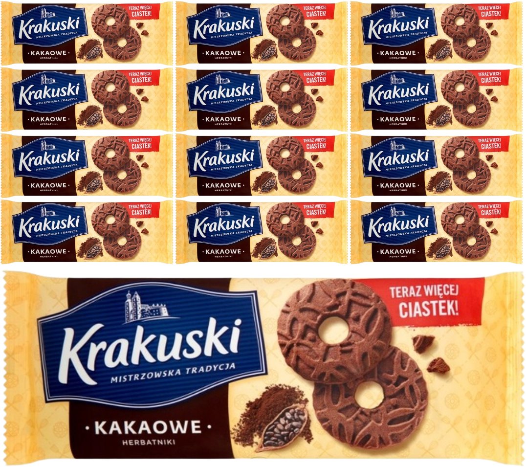 Krakuski Kakaowe Herbatniki 163 g x 12 sztuk