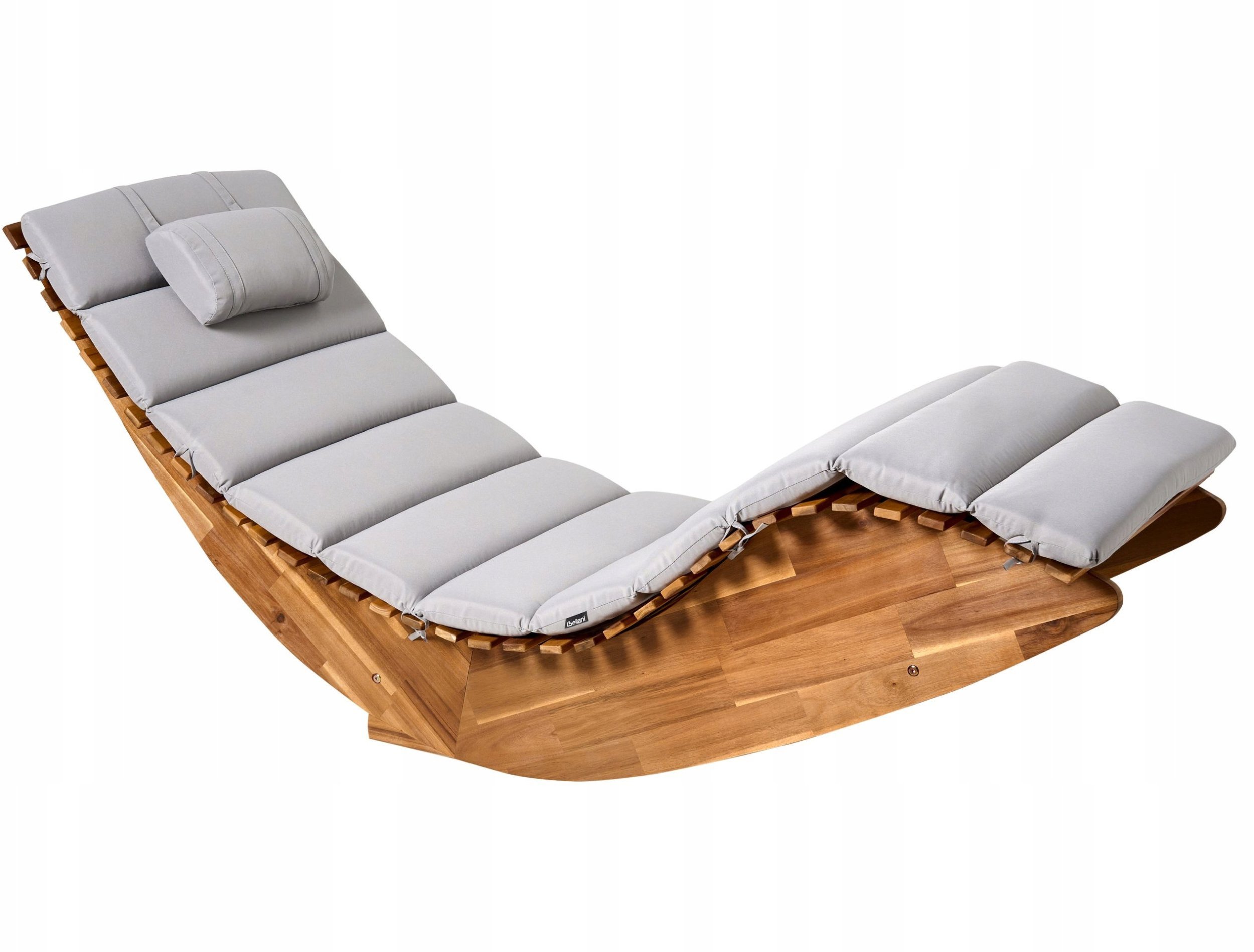 Leżak ogrodowy z poduszką BRESCIA PREMIUM Drewno akacjowe Jasnoszary