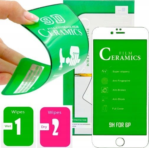 Hello Case Szkło Hybrydowe do Iphone 6 / 6s (szybka 9H, pełne 5D, ochronne, na ekran)