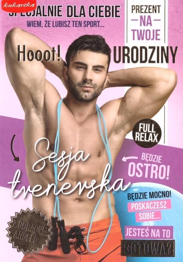 KUKARTKA Karnet B5 Q-155 Urodziny Gorący Angelo