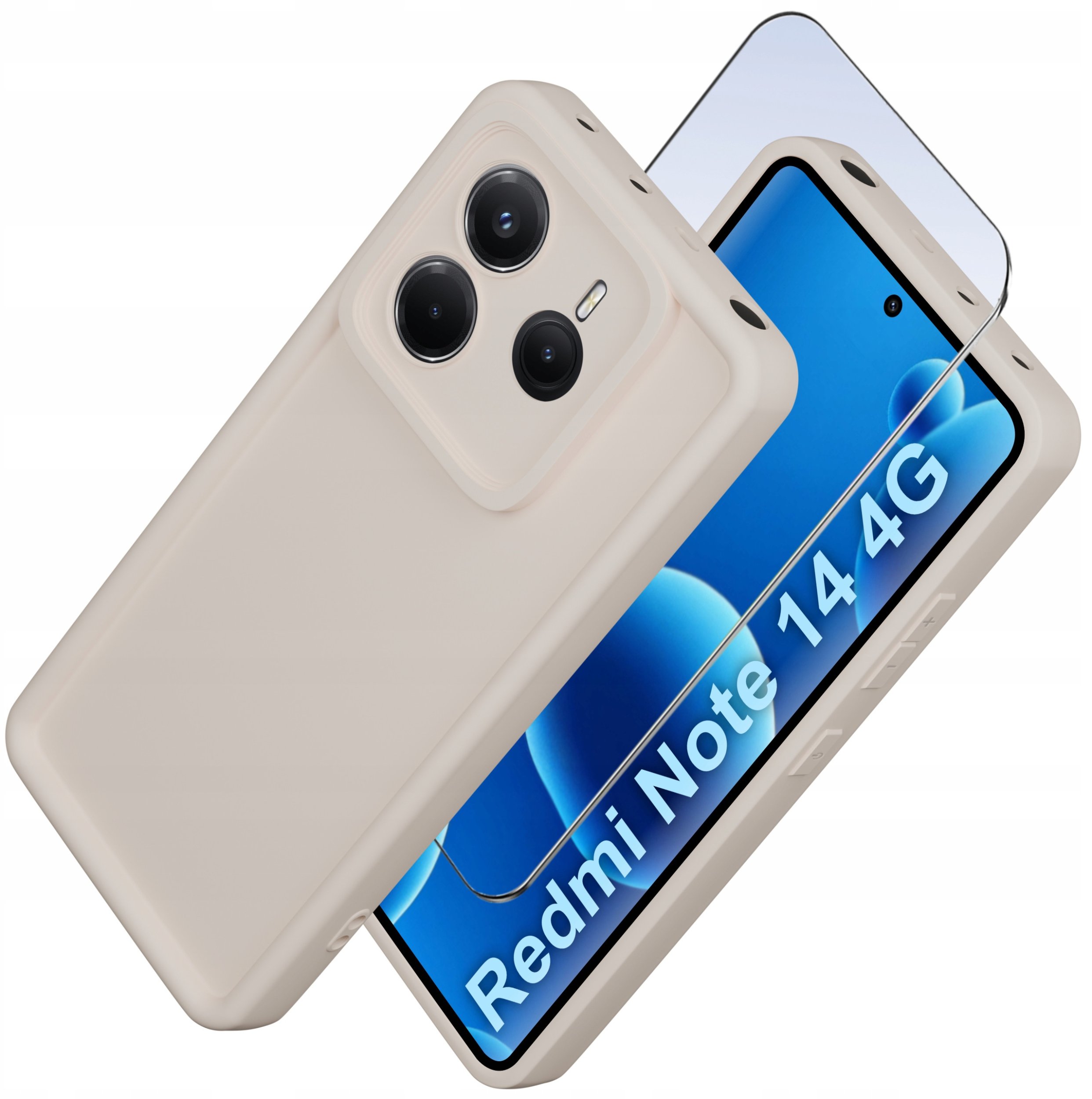 Etui do Xiaomi Redmi Note 14 4G silikonowe MATOWE + Szkło 9H