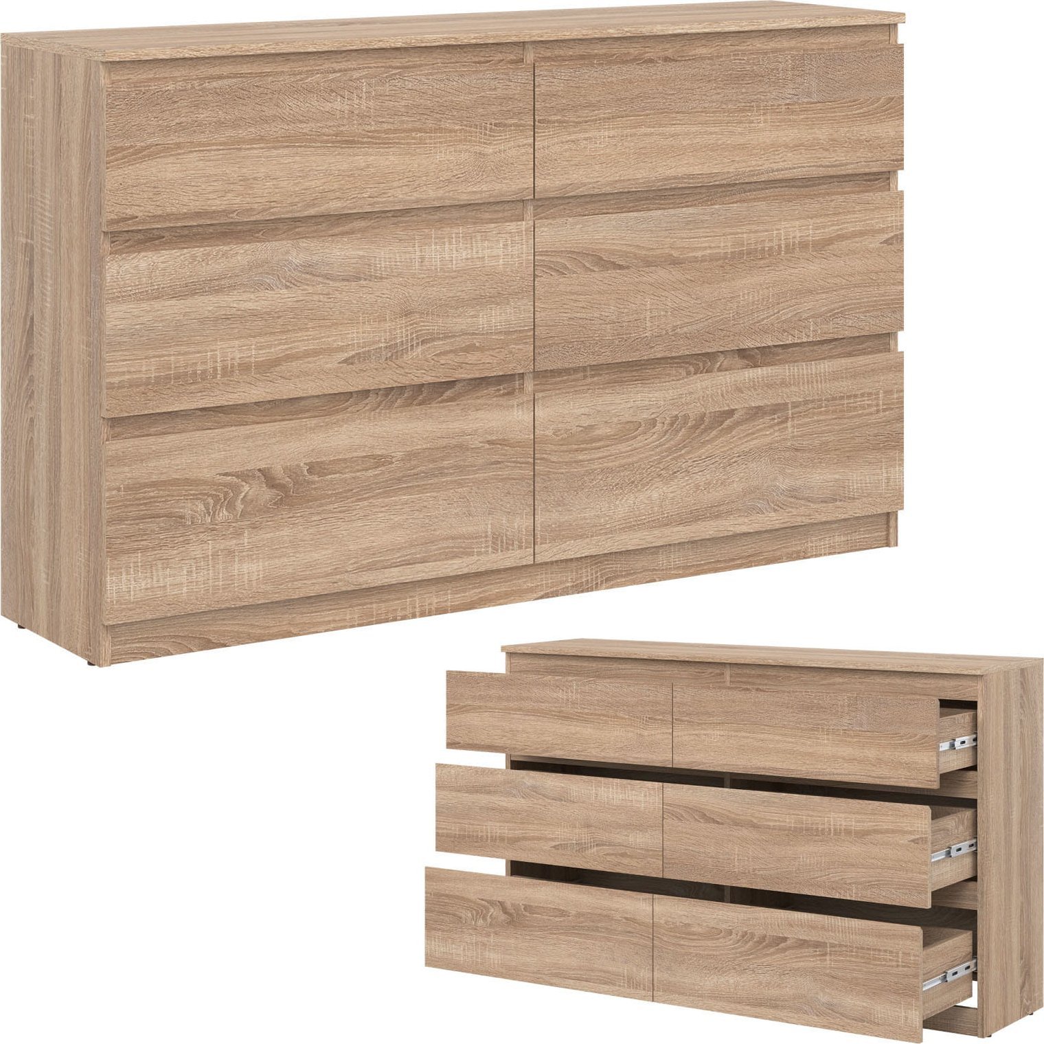 BogFran Komoda duża z szufladami dąb Sonoma REMI RM03