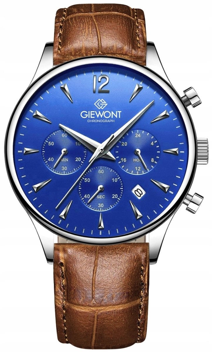 Zegarek Giewont Zegarek Męski Chronograph Sapphire Brązowo Niebieski GW6310-A5