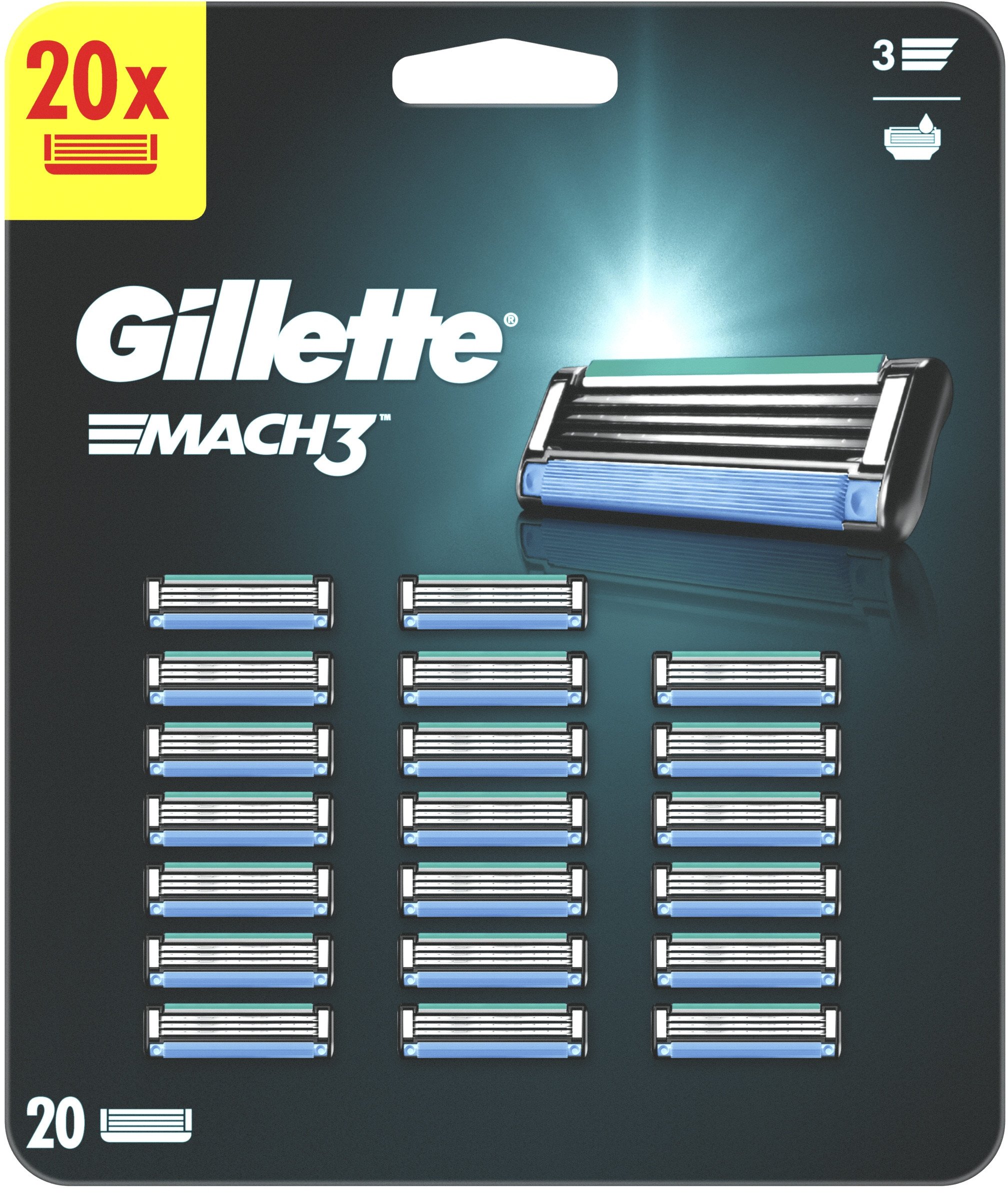 Gillette Mach3 Wkłady do maszynki do golenia dla mężczyzn, 20 sztuk