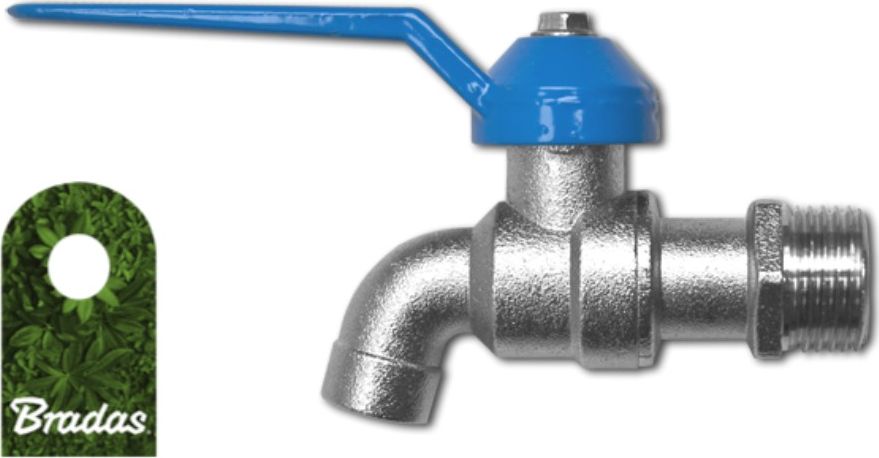 Bradas Kran kulowy ogrodowy 1/2 Cynk niklowany Bradas 3707