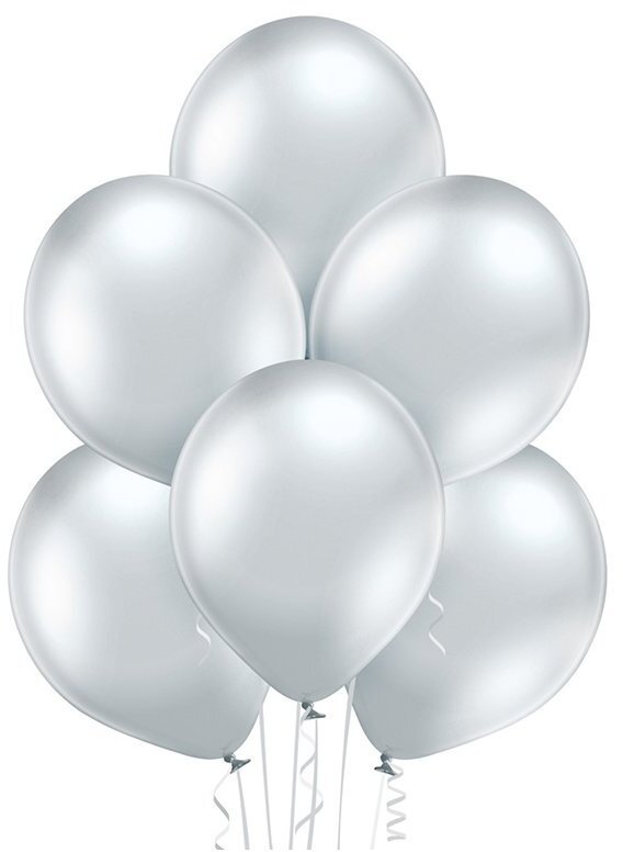 Balony Glossy Silver 50szt