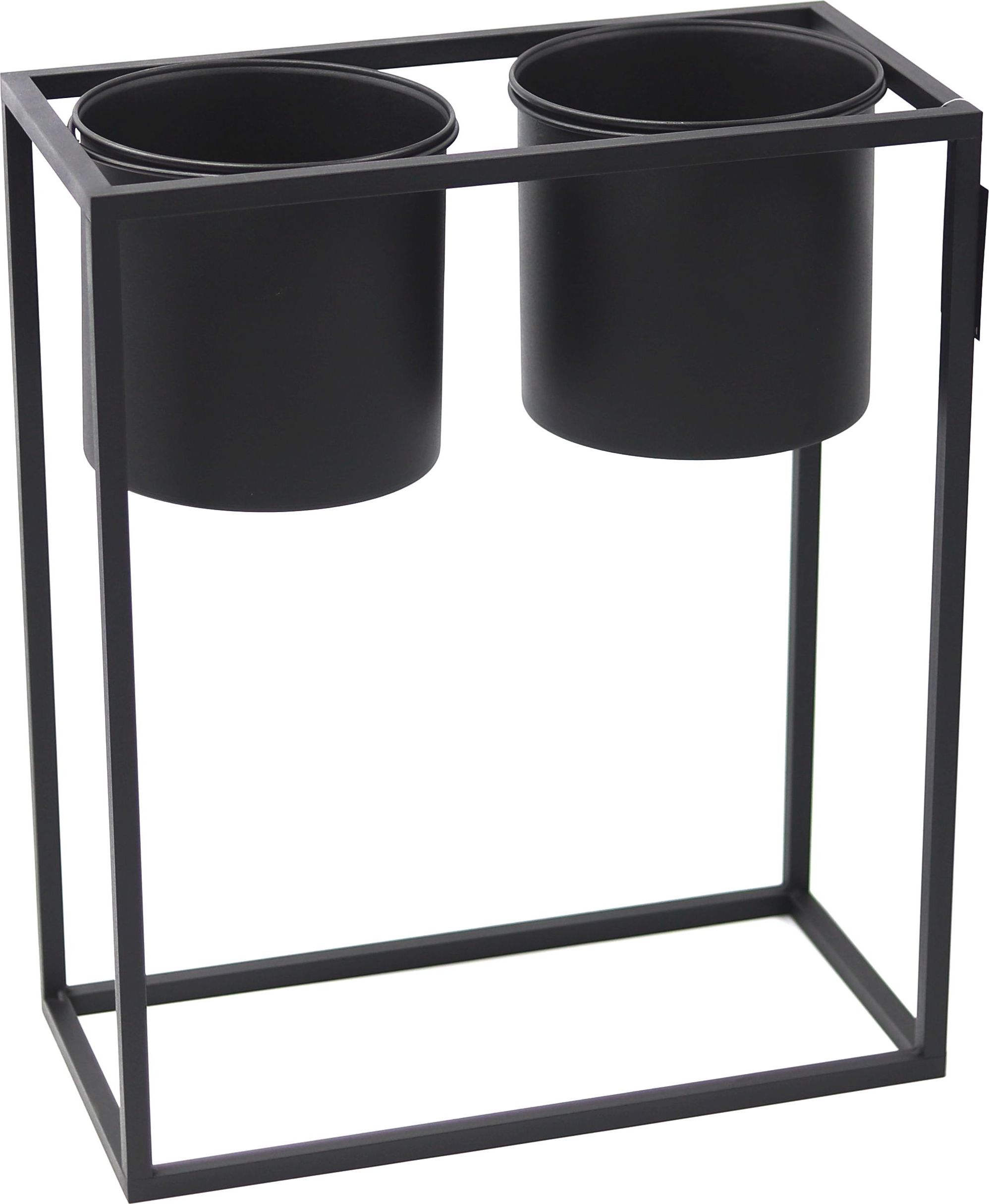 Jakpoldesign Kwietnik Metalowy Stojak z donicami UGO 60x50cm czarny loft 05-18