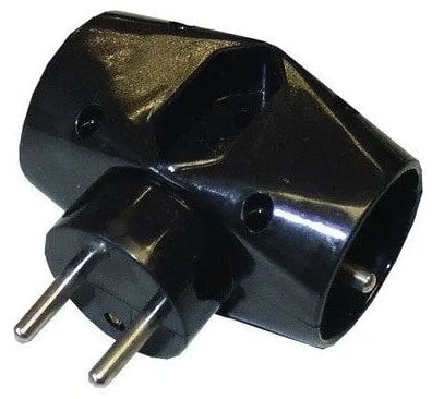 Solight Roździelacz, 2,5A + 2x 10A, czarny