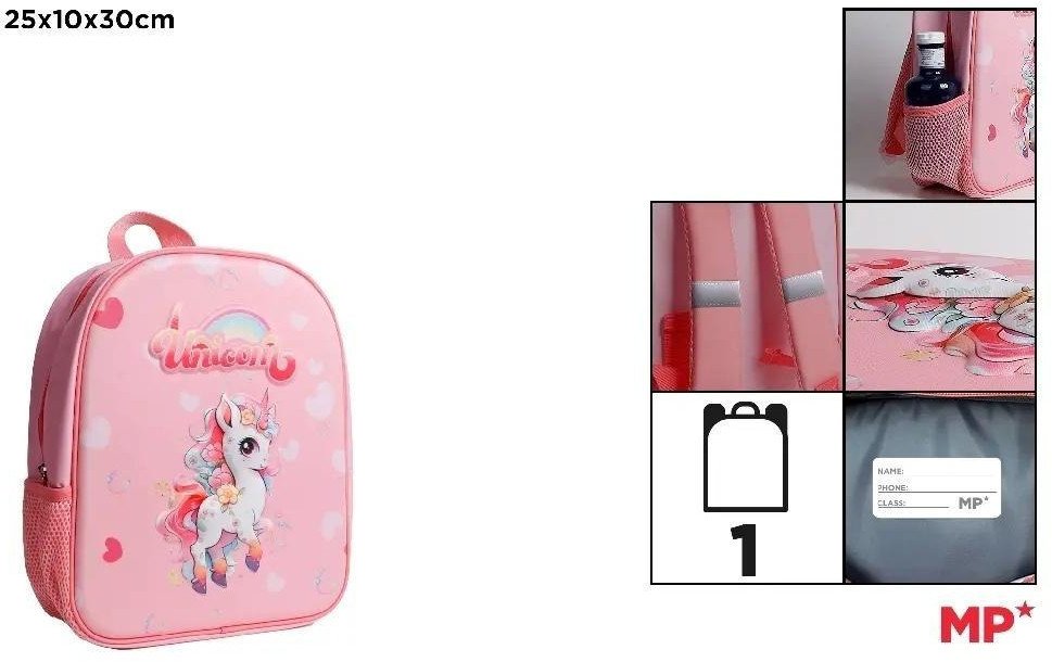 Plecak jednokomorowy Jednorożec różowy 25x10x30cm