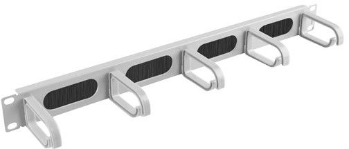 Lanberg Organizer kabli 19'' 1U Panel szczotkowany Typ B szary (AK-1203-S)