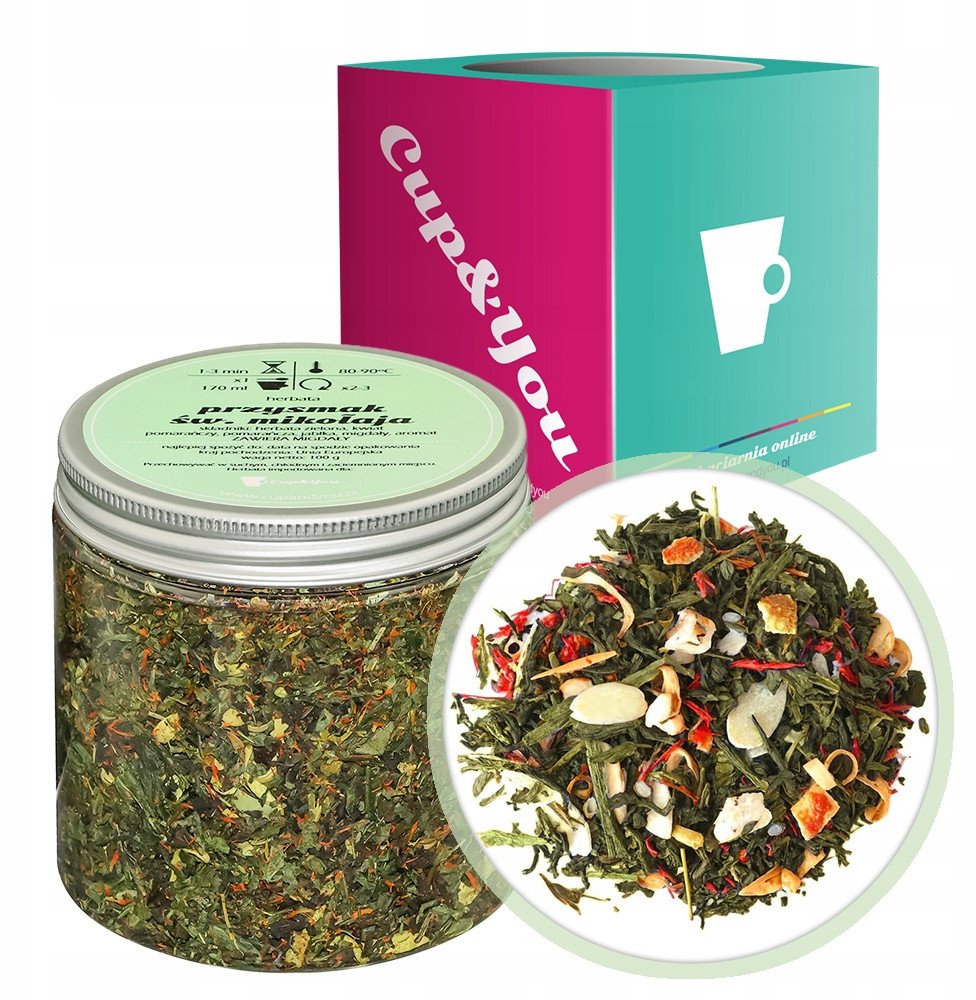Herbata zielona PRZYSMAK ŚW MIKOŁAJA pomarańcza jabłka migdały 100G - sypana liściasta herbata PREMIUM Cup&You