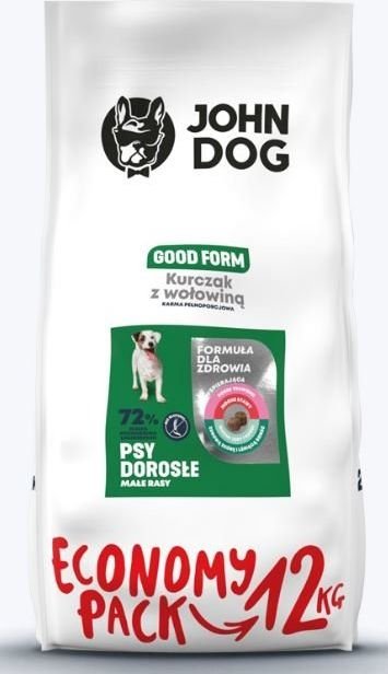 John Dog JOHN DOG GOOD FORM KURCZAK Z WOŁOWINĄ DOROSŁE MAŁE RASY 12kg