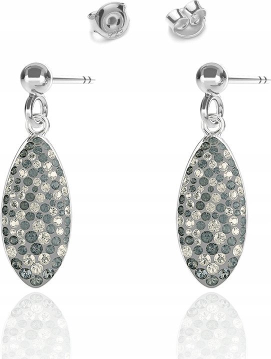 Radziszewska Jewellery Kolczyki z Kryształami Srebro 925 Prezent na Dzień Matki ŻYCZENIA GRATIS