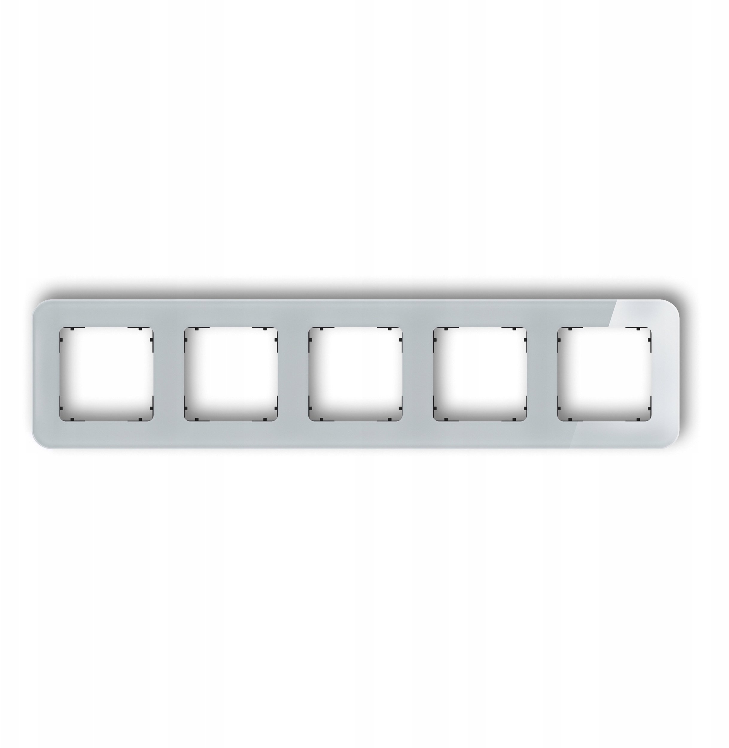 Karlik Ramka uniwersalna pięciokrotna zaokrąglona - efekt szkła (ramka: szara spód: czarny) 15-12-IRSZ-5