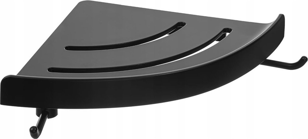 Kuchinox Półka łazienkowa ścienna narożna czarna matowa 4,8x24,4x24,4 cm