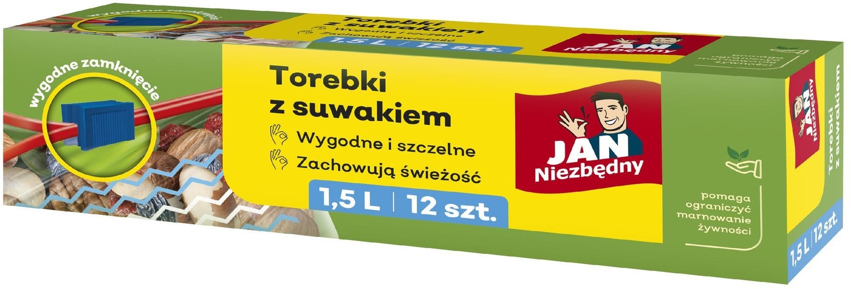 JAN NIEZBĘDNY Torebki z suwakiem 1.5L - 12 sztuk
