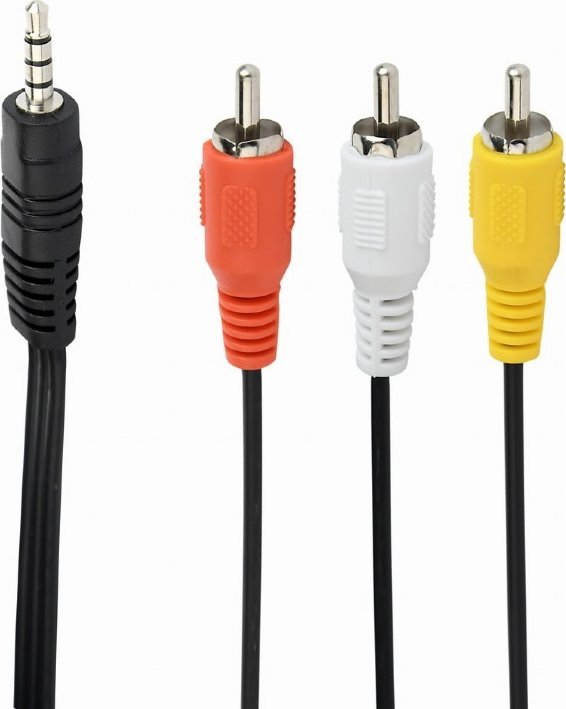 Kabel Gembird Jack 3.5mm - RCA (Cinch) x3 2m czarny (CCA-4P2R-2M)
