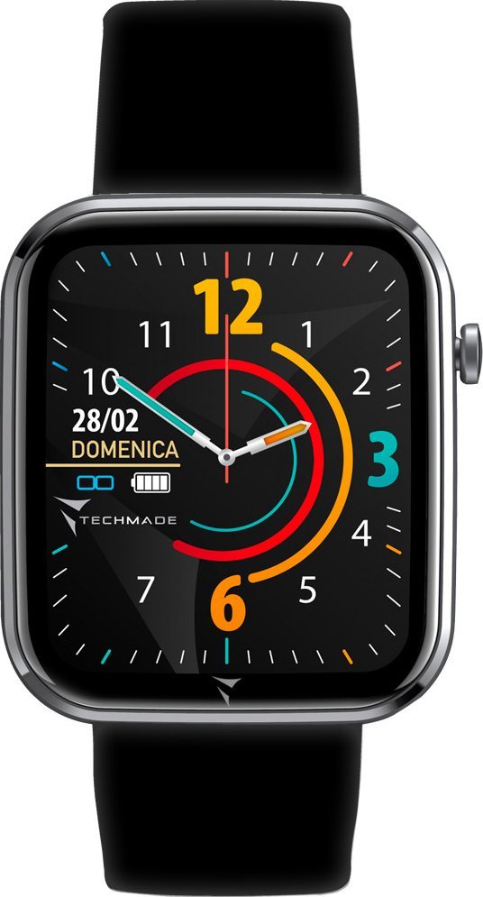 Smartwatch Techmade Smartwatch męski TM-HAVA-BK czarny pasek