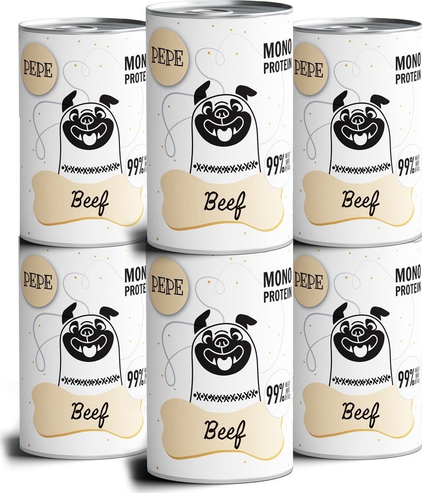 Paka Zwierzaka PEPE MONO PROTEIN Beef (wołowina) 6x400g