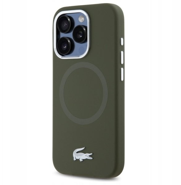 Lacoste LCHMP15XSMAB iPhone 15 Pro Max 6.7" zielony/khaki hardcase Silicone Croco Logo MagSafe