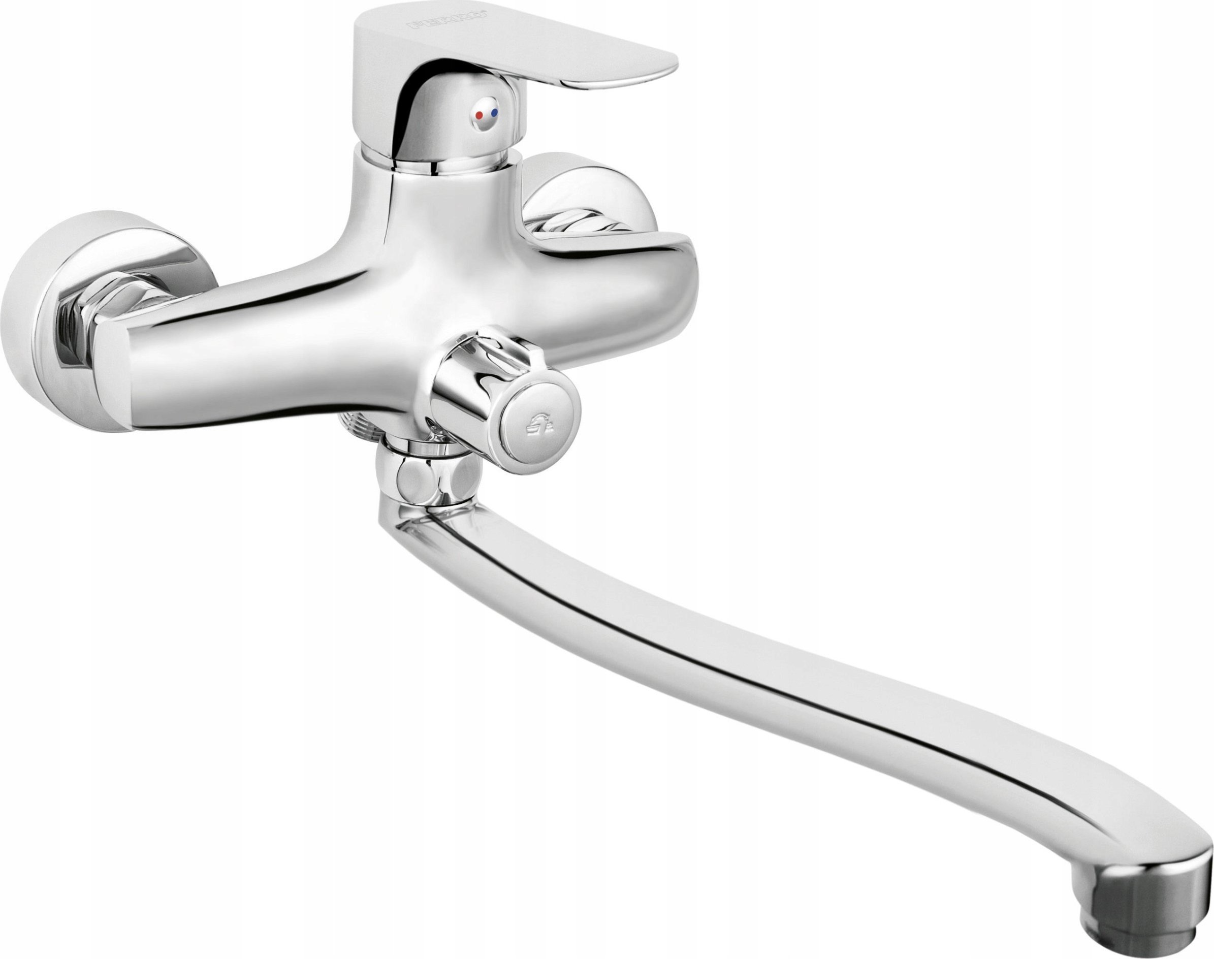 Ferro TIGA bateria umywalkowo-wannowa ścienna z przyłączem natrysku, chrom