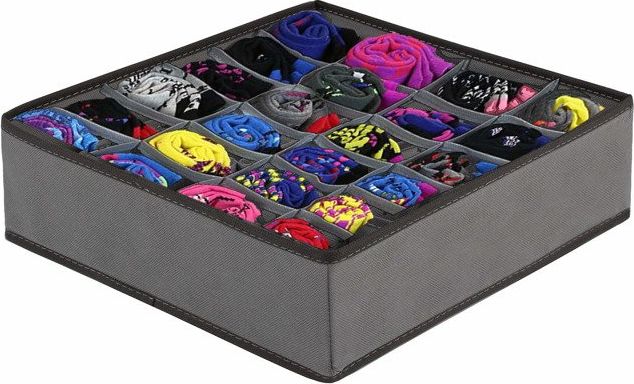 Springos Organizer do szuflady na bieliznę z 24 przegródkami szary UNIWERSALNY