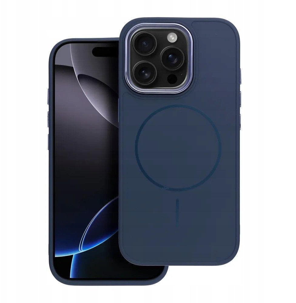 Futerał FRAME MAG COVER kompatybilny z MagSafe do IPHONE 16 PRO MAX granatowy