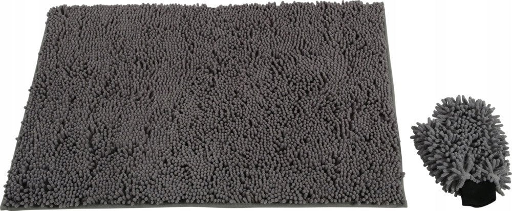 ZOLUX Dywan ręcznik dla psa z rękawicą mikrofibra do suszenia 90x60 szary