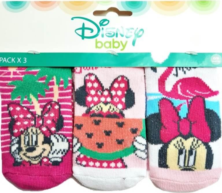 Sun City Skarpetki dziecięce z Myszką Minnie 3-pak 6-12 msc