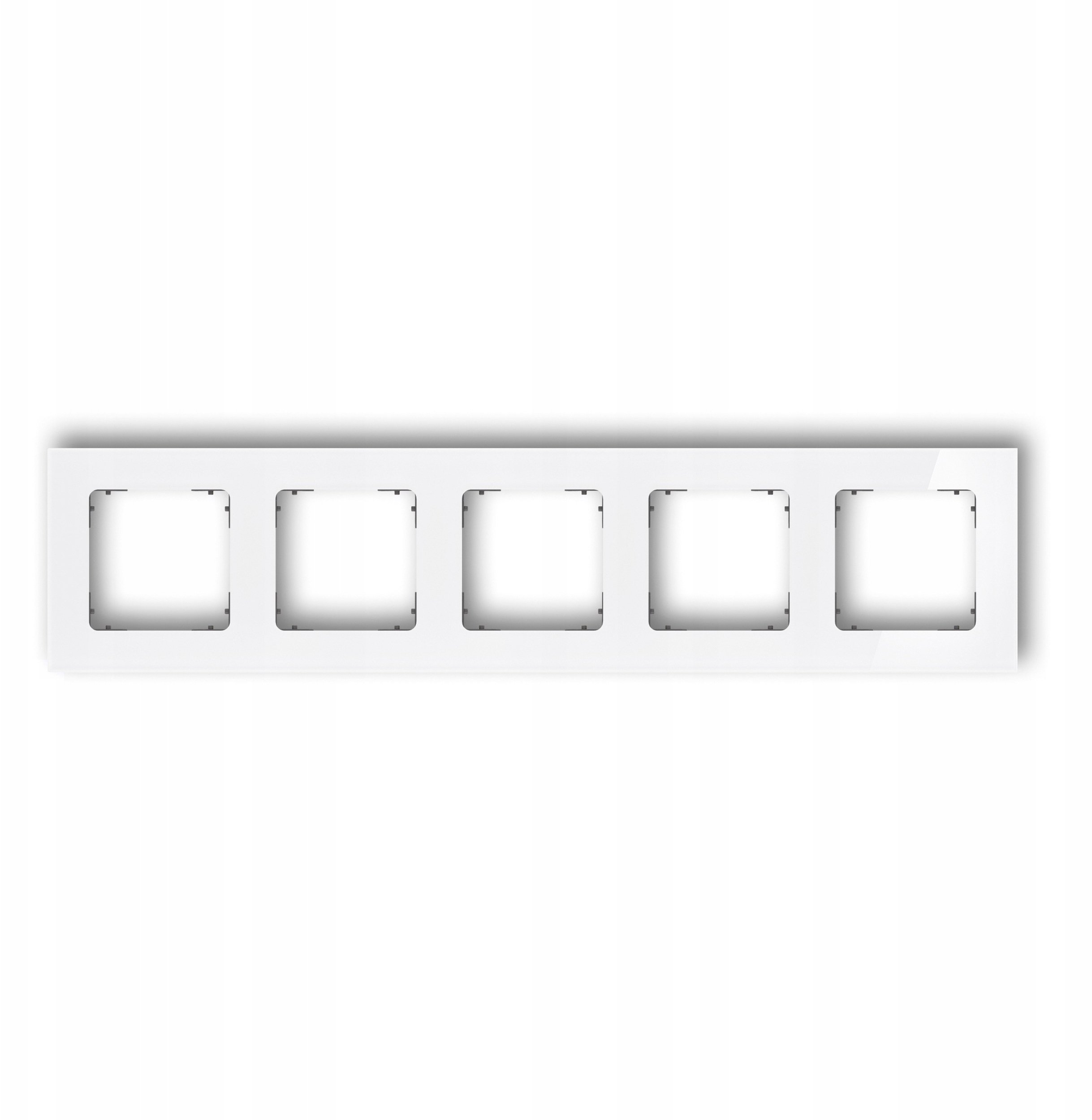ICON Ramka uniwersalna pięciokrotna kwadratowa - efekt szkła (ramka: biała spód: grafitowy mat) 0-28-IRSK-5