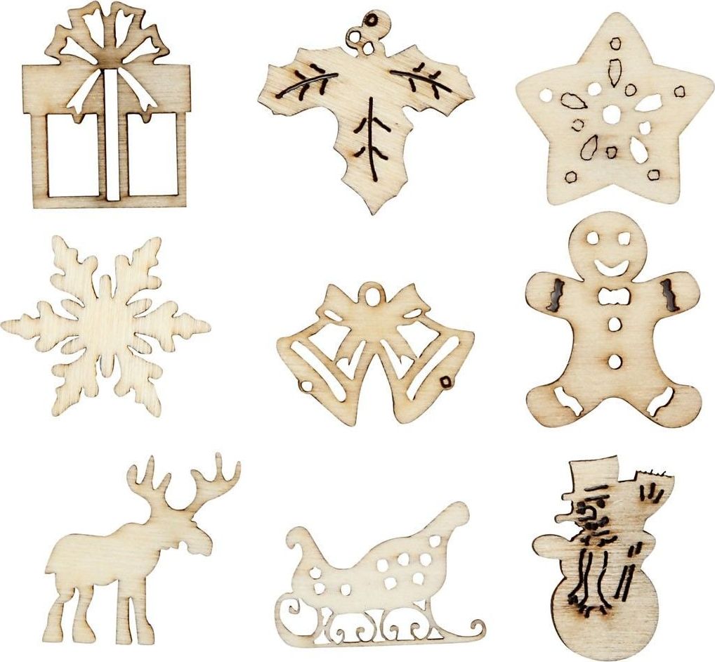 Creativ Company Ozdóbki ze sklejki Świąteczne 45 szt.