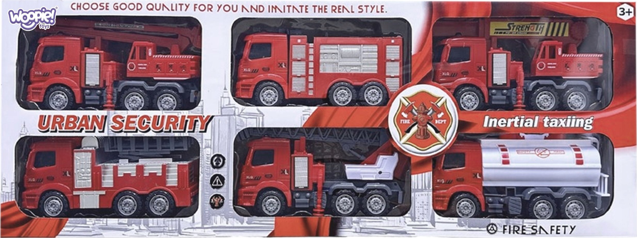 ML WOOPIE Zestaw Auta Straż Pożarna 6w1