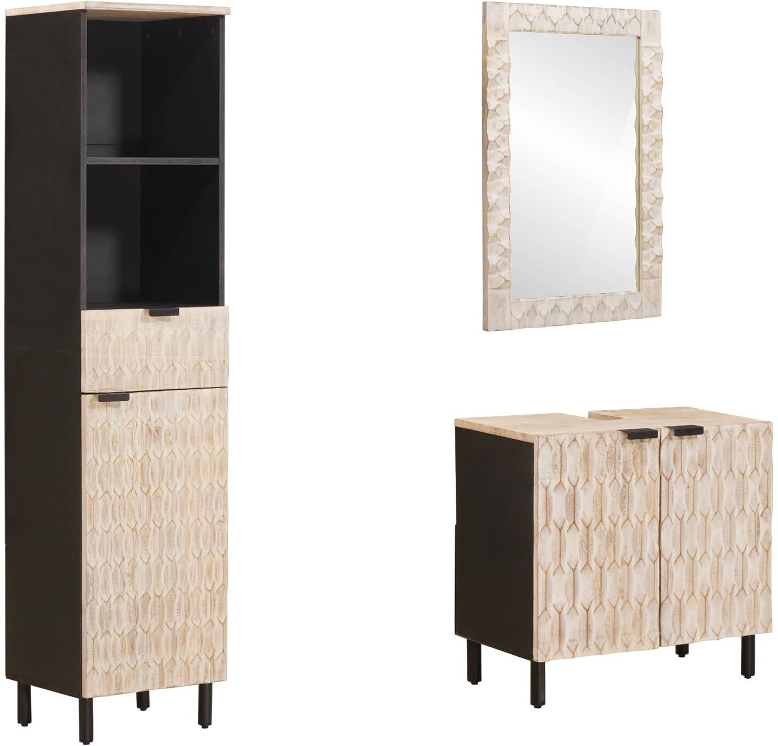 vidaXL Zestawy łazienkowe z półką Wykończenie w kolorze białym prania