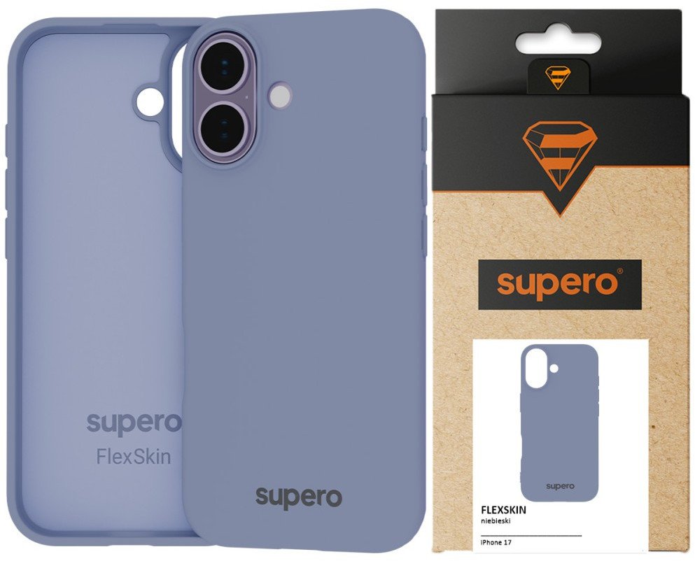 Etui silikonowe Supero FlexSkin do iPhone 17, niebieskie