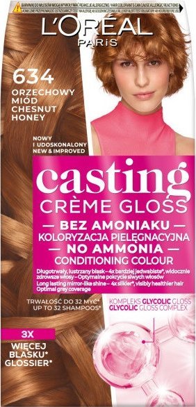 L'Oreal Paris Casting creme gloss farba do włosów 634 orzechowy miód