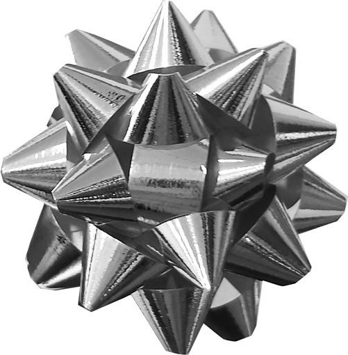 Fastima Rozetka wstążka KOKARDA do prezentów 8cm Srebrna K27