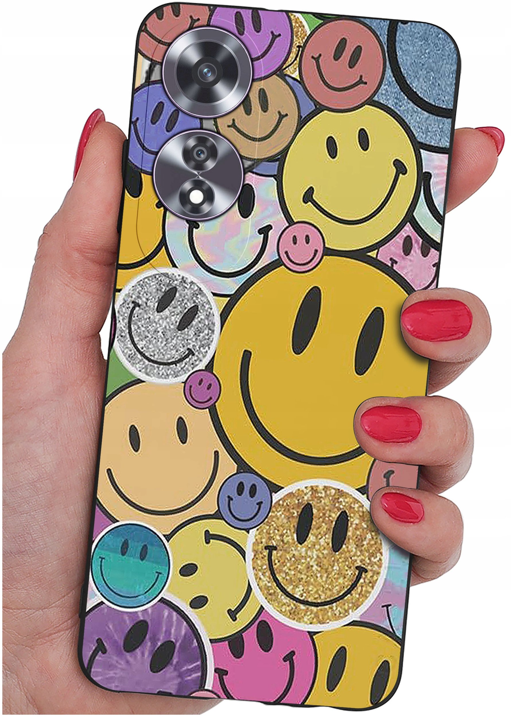 krainaGSM Etui do Oppo A60 4G wzory | SILIKONOWE MATT CASE + SZKŁO 9H