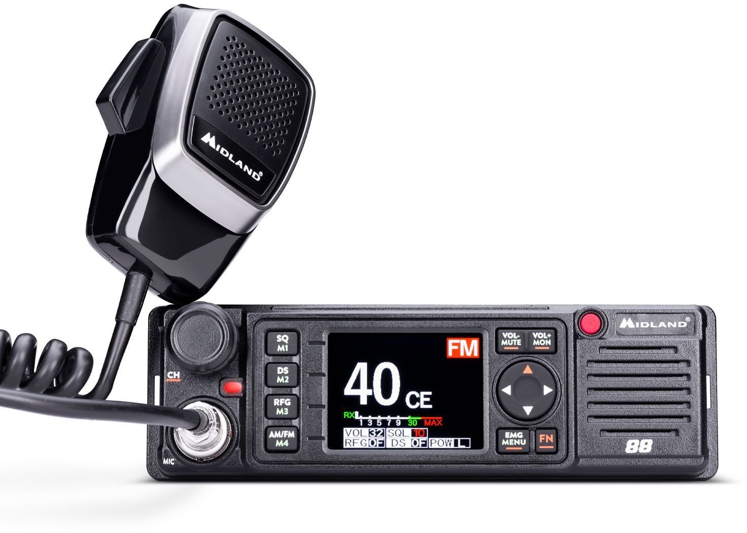CB Radio Midland Radio CB Midland M-88 AM/FM 12/24V DIN
