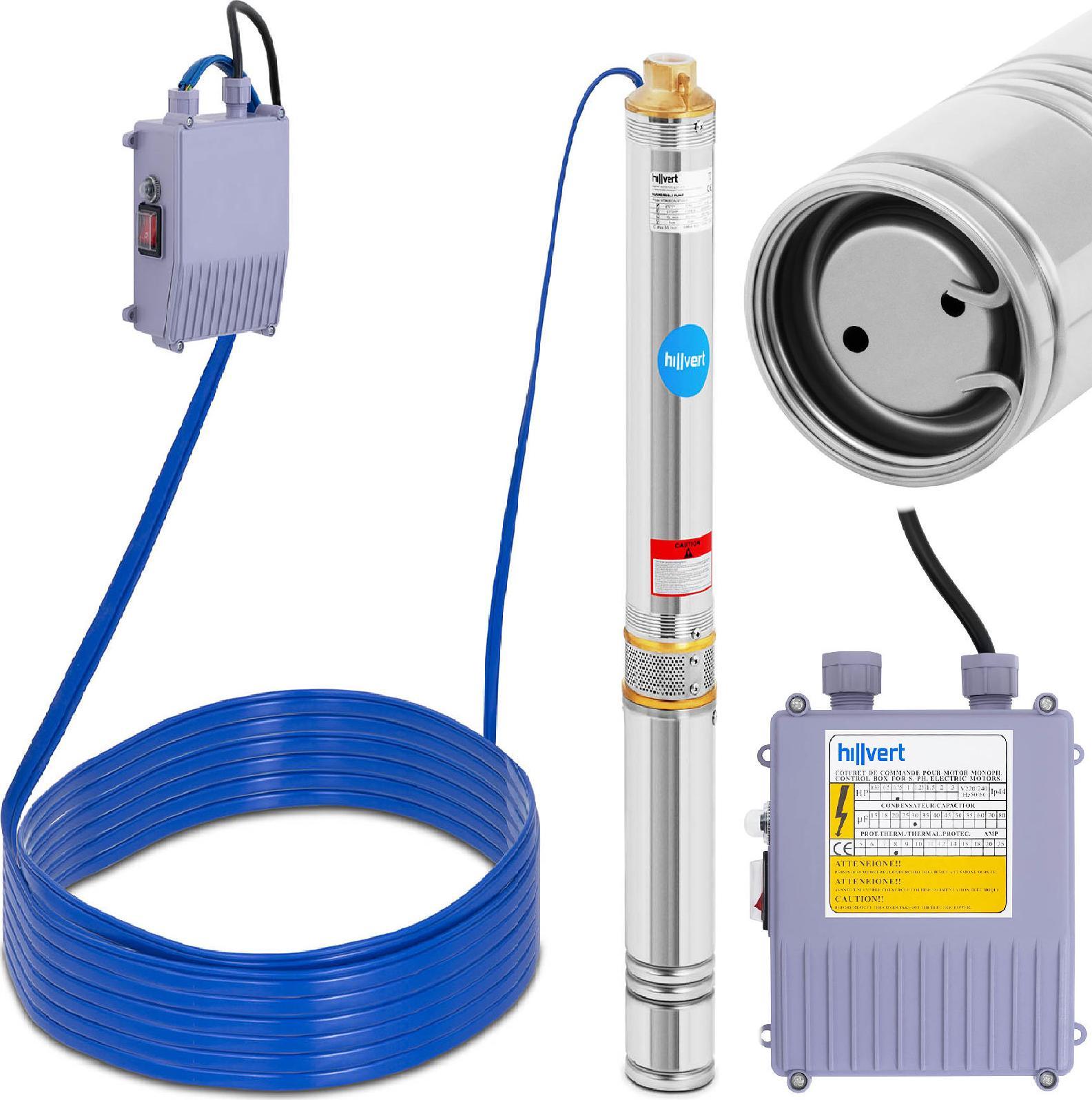 Hillvert Pompa głębinowa do studni głębinowej ze stali nierdzewnej 3000 l/godz. do 80 m