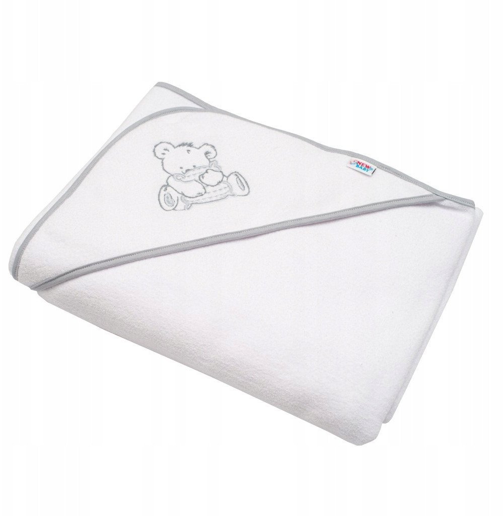NEW BABY OKRYCIE KĄPIELOWE FROTTE BIAŁY MIŚ 8596164056059